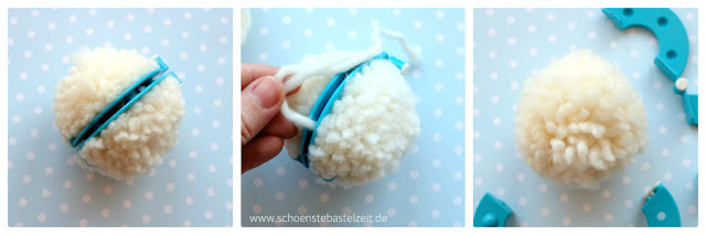 Schneebälle aus Wolle - ein Idee plus Anleitung von (c) www.schoenstebastelzeit.de